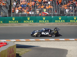 Porsche Mobil 1 Supercup car of Michael Verhagen at the Hans Ernst Chicane at Circuit Zandvoort, viewed from the Eastside Grandstand 3, during the Porsche Mobil 1 Supercup Qualification