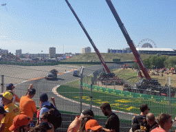 Fans at the General Admission 2 between turn 13 and the Arie Luyendyk corner at Circuit Zandvoort, during the Paddock Club Track Tour