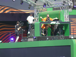 Entertainers on the Arena Stage at Circuit Zandvoort, viewed from the Eastside Grandstand 3, during the Formula 1 Pre-Qualification Show