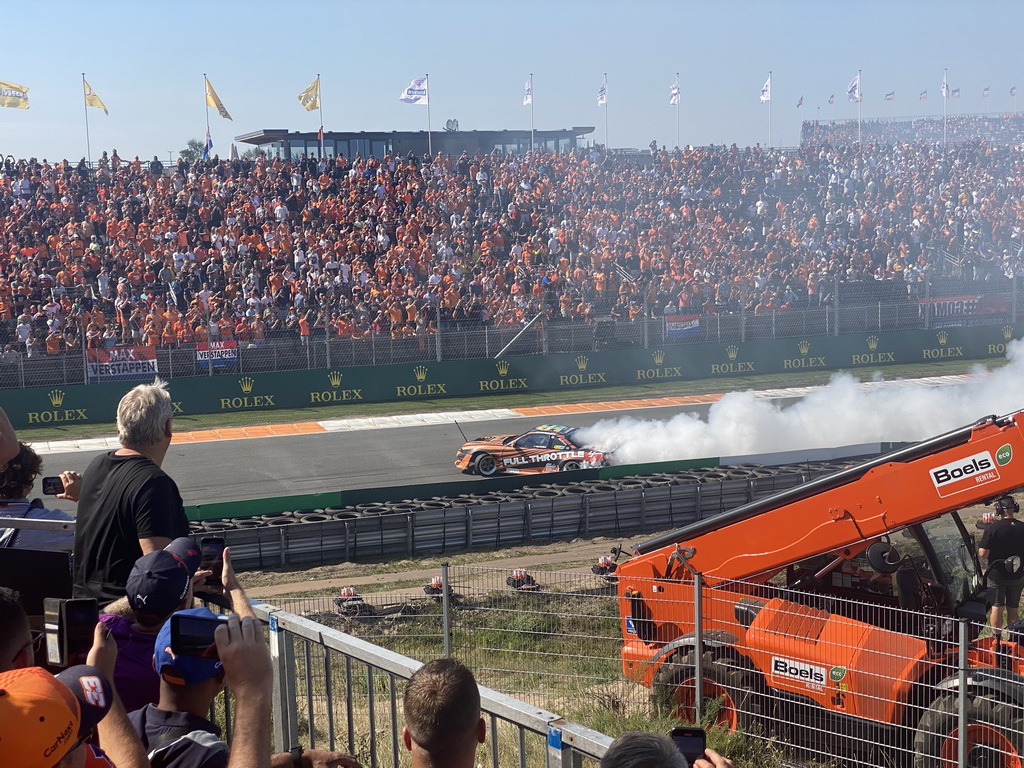 Car at the Hans Ernst Chicane at Circuit Zandvoort, viewed from the Eastside Grandstand 3, during the Formula 1 Pre-Qualification Show