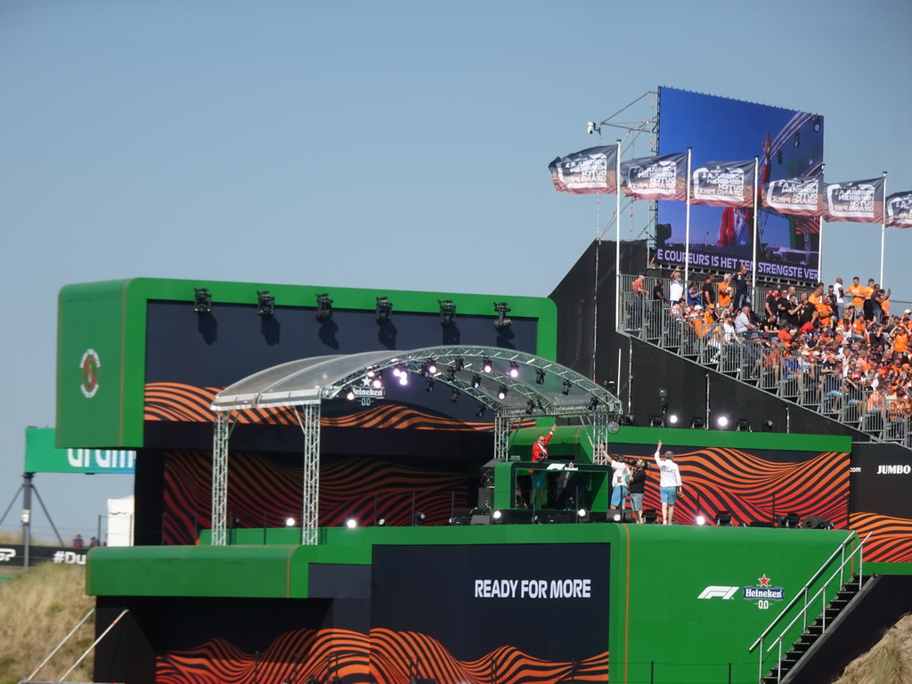 Entertainers on the Arena Stage at Circuit Zandvoort, viewed from the Eastside Grandstand 3, inbetween the during the Formula 1 Qualification Sessions 1 and 2