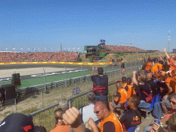 Formula 1 car of Max Verstappen at the Hans Ernst Chicane at Circuit Zandvoort, viewed from the Eastside Grandstand 3, during the Formula 1 Qualification Session 2