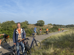 Tim on the Blinkertweg road through the dunes