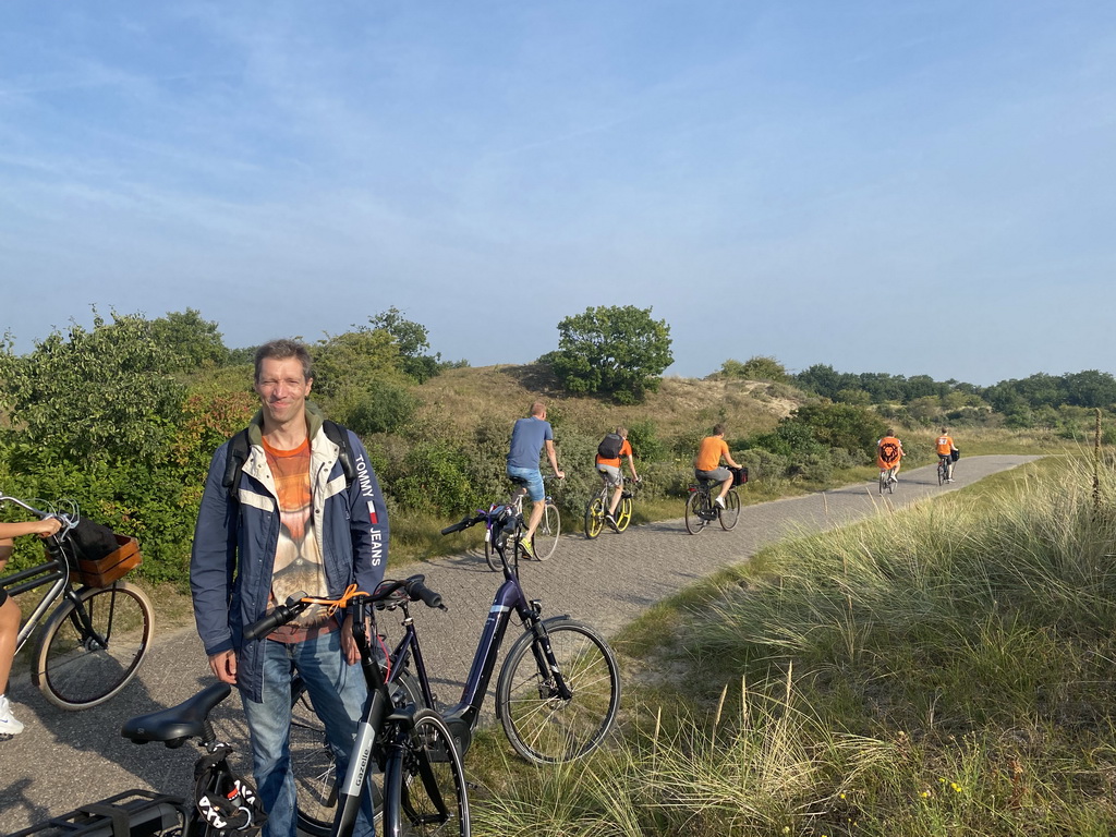 Tim on the Blinkertweg road through the dunes