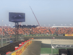 Formula 2 cars of Felipe Drugovich and Richard Verschoor at the Hans Ernst Chicane at Circuit Zandvoort, viewed from the Eastside Grandstand 3, during the Formula 2 Feature Race