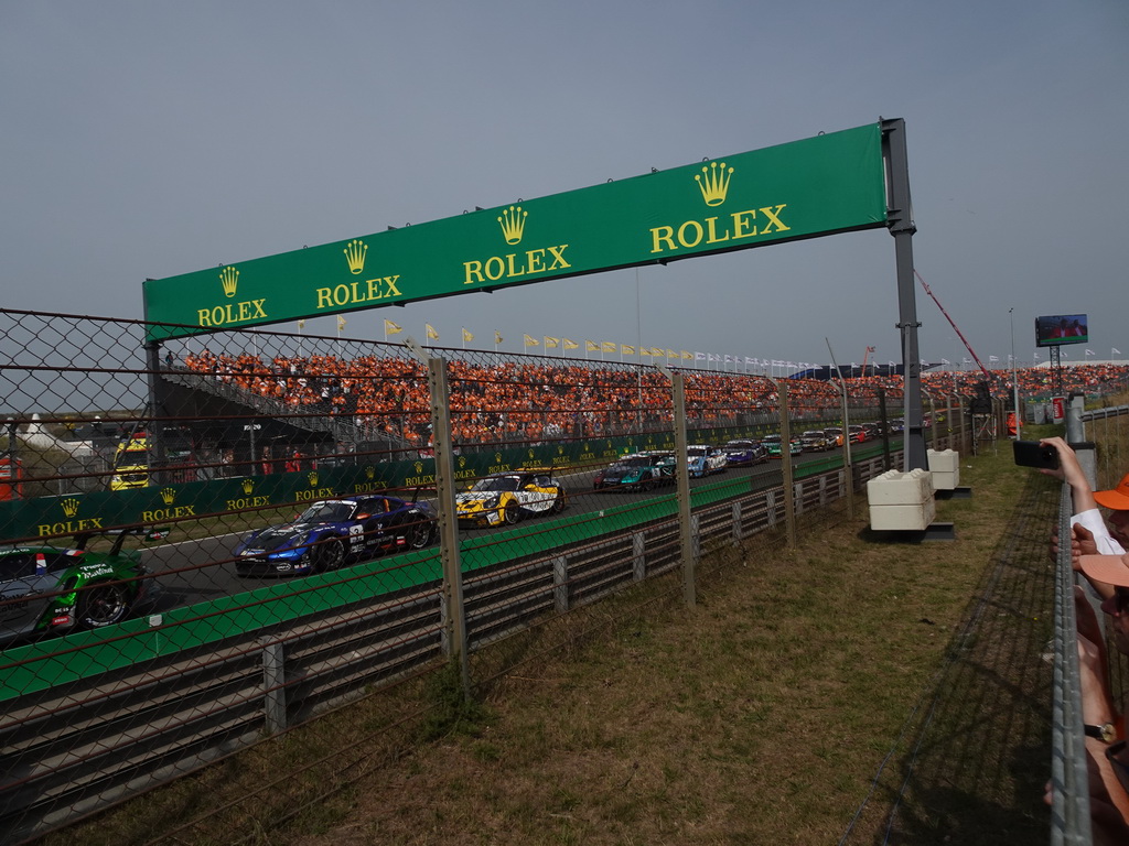 Porsche Mobil 1 Supercup cars at the straight between turns 12 and 13 at Circuit Zandvoort, during the Porsche Mobil 1 Supercup Race