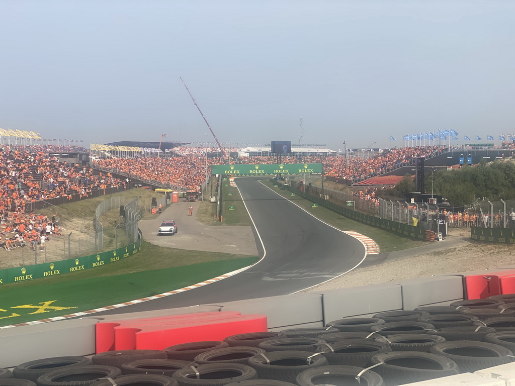 The straight between turns 12 and 13 at Circuit Zandvoort, during the Porsche Mobil 1 Supercup Race