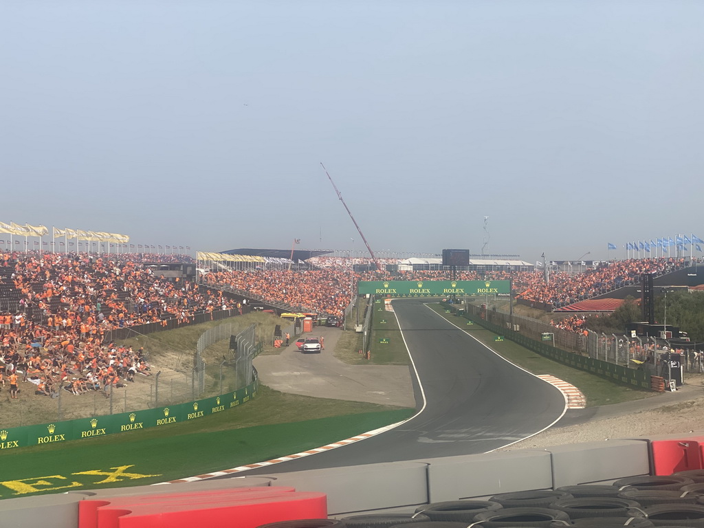 The straight between turns 12 and 13 at Circuit Zandvoort, during the Porsche Mobil 1 Supercup Race