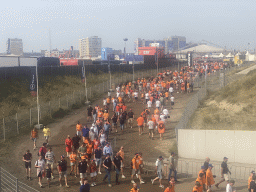Fans walking from the F1 Fanzone to the track at Circuit Zandvoort, during the Porsche Mobil 1 Supercup Race