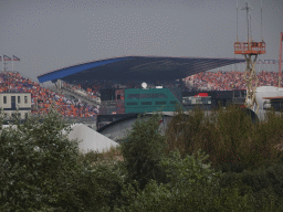 The Ben Pon Grandstand, the Main Granstand and the Pit Grandstand at Circuit Zandvoort, viewed from near the Arie Luyendyk corner, during the Porsche Mobil 1 Supercup Race