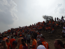 Fans at the dunes next to turn 13 at Circuit Zandvoort, during the Porsche Mobil 1 Supercup Race