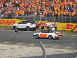 Lewis Hamilton at the Hans Ernst Chicane at Circuit Zandvoort, viewed from the Eastside Grandstand 3, during the Formula 1 Drivers` Parade