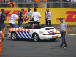 Max Verstappen at the Hans Ernst Chicane at Circuit Zandvoort, viewed from the Eastside Grandstand 3, during the Formula 1 Drivers` Parade