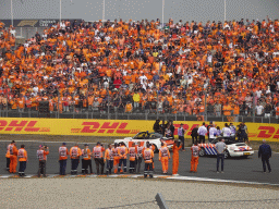 Max Verstappen and Sergio Perez at the Hans Ernst Chicane at Circuit Zandvoort, viewed from the Eastside Grandstand 3, during the Formula 1 Drivers` Parade