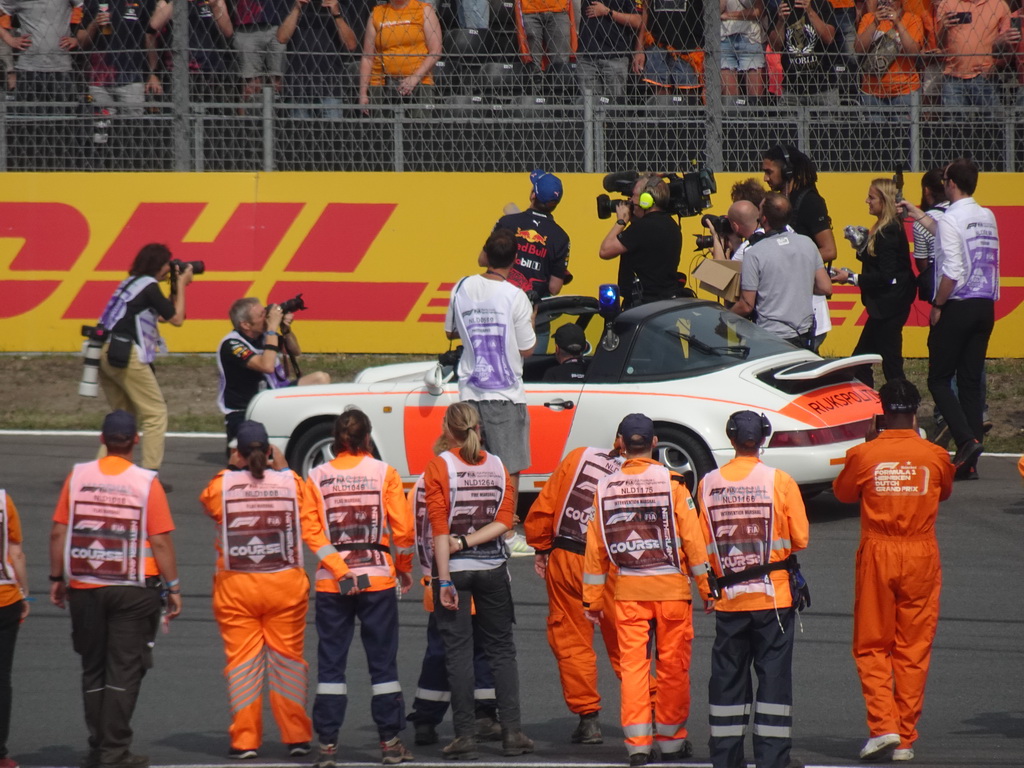 Max Verstappen at the Hans Ernst Chicane at Circuit Zandvoort, viewed from the Eastside Grandstand 3, during the Formula 1 Drivers` Parade