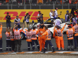 Max Verstappen and Sergio Perez at the Hans Ernst Chicane at Circuit Zandvoort, viewed from the Eastside Grandstand 3, during the Formula 1 Drivers` Parade