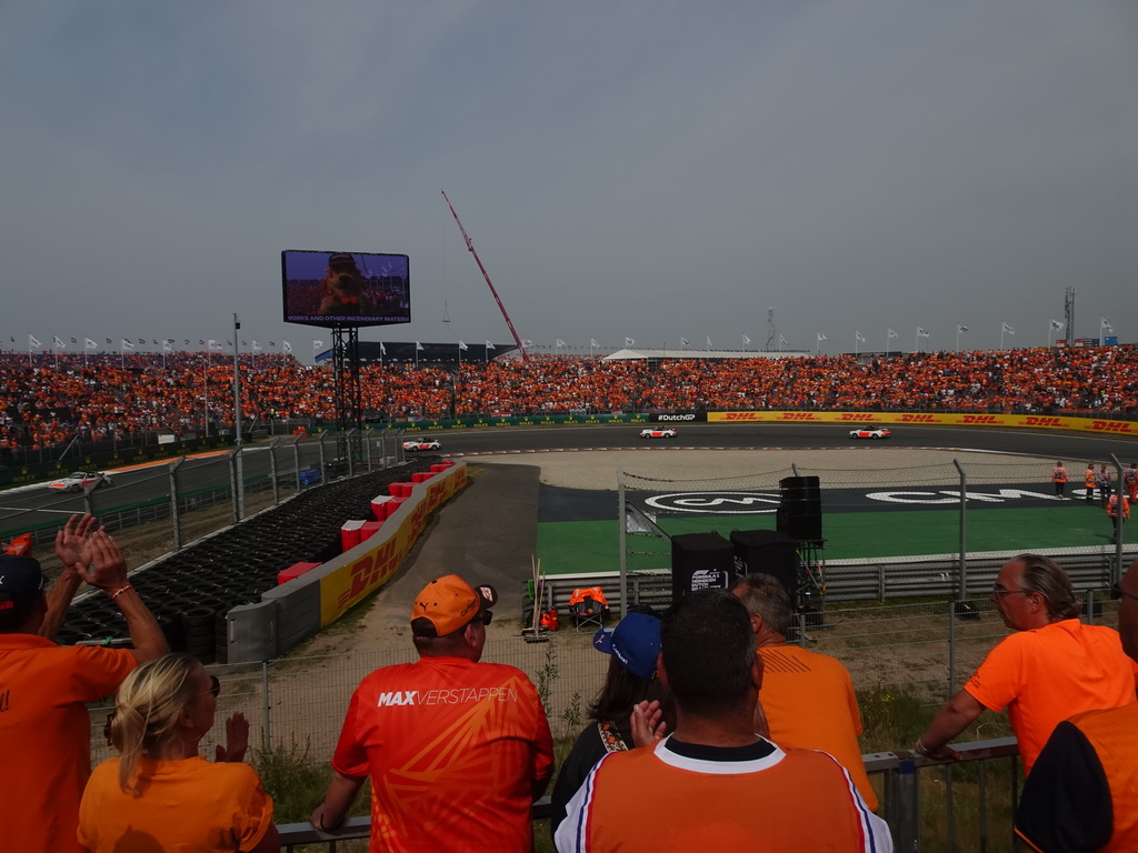 Drivers at the Hans Ernst Chicane at Circuit Zandvoort, viewed from the Eastside Grandstand 3, during the Formula 1 Drivers` Parade