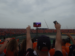 The Eastside Grandstand 3 at Circuit Zandvoort, during the countdown for the formation lap of the Formula 1 Race