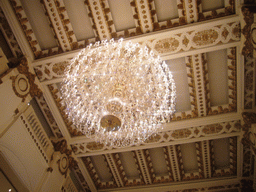 Chandeleer on the ceiling of our hotel in the city center