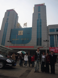 Tim, Miaomiao and Miaomiao`s parents in front of the Zhengzhou Railway Station