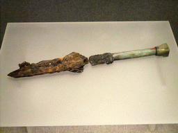 Iron sword with jade handle, China`s earliest artificially cast iron object, at the Henan Provincial Museum