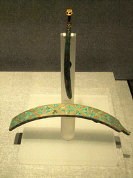 Bronze belt hooks inlaid with gold, silver and turquoise, at the Henan Provincial Museum