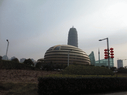 zhengzhou_2_103 - 157 kb - 1024x768 - The Henan Art Center and the Greenland Square building at the Zhengdong New Area, viewed from a car The Henan Art Center and the Greenland Square building at the Zhengdong New Area, viewed from a car