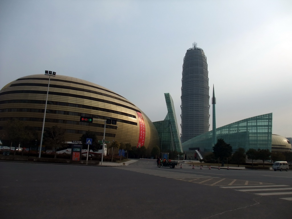 The Henan Art Center and the Greenland Square building at the Zhengdong New Area