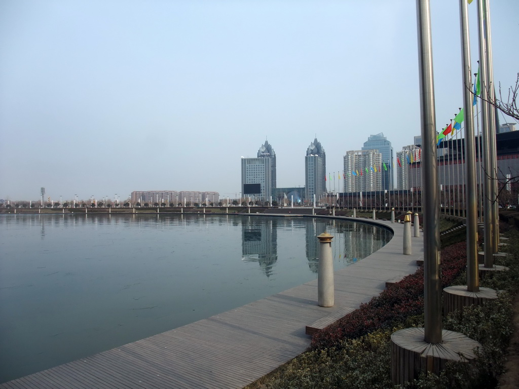 Ruyihu Lake and surrounding buildings at the Zhengdong New Area