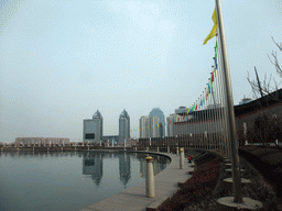 Ruyihu Lake and surrounding buildings at the Zhengdong New Area