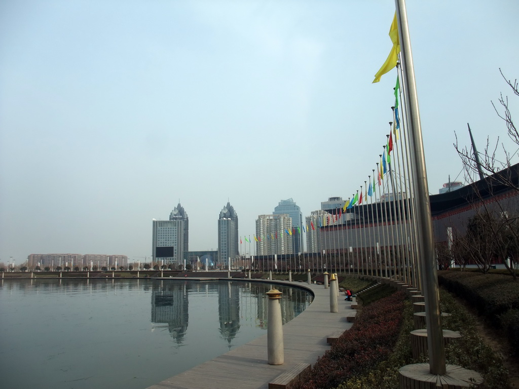 Ruyihu Lake and surrounding buildings at the Zhengdong New Area