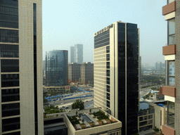 The city center with the Greenland Zhengzhou Central Plaza Towers, viewed from the apartment of Miaomiao`s uncle and aunt at Jinshui East Road