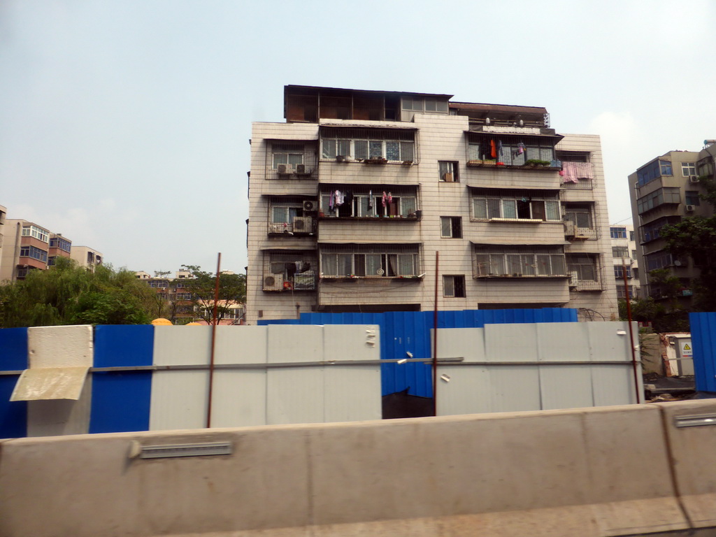 Old apartment buildings, viewed from the car on Nongye Road