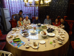 Miaomiao, Max and Miaomiao`s family at the Beijing Dayali restaurant