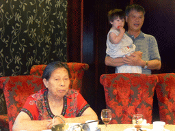 Max, Miaomiao`s father and Miaomiao`s grandmother at the Beijing Dayali restaurant