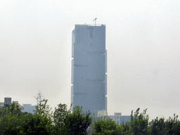 The Greenland Zhengzhou Central Plaza Towers, viewed from the car on Zhengguang Road