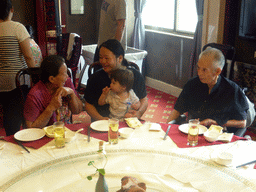 Miaomiao, Max and Miaomiao`s grandparents at the Yufengyuan Jindingdian restaurant