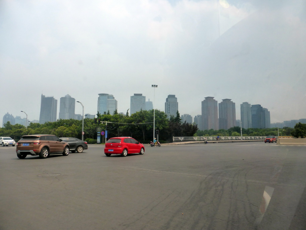 The Zhengzhou International Convention Center, viewed from the car on the Zhongyi West Road