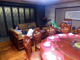 Miaomiao and Miaomiao`s family at our lunch table at the Henan Huayun Hotel