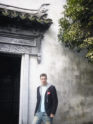 Tim in front of a house at the Zhouzhuang Water Town