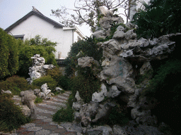 Rocks in the garden of a house at the Zhouzhuang Water Town