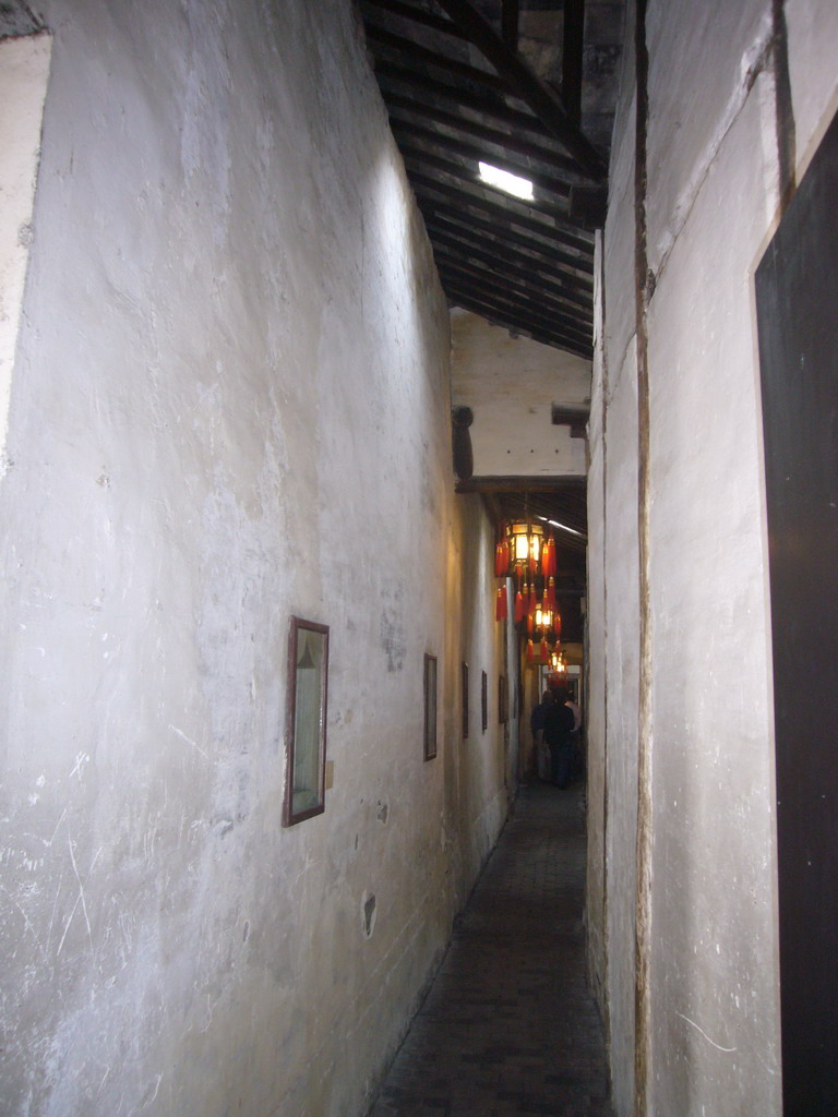 Narrow alley with lanterns at the Zhouzhuang Water Town