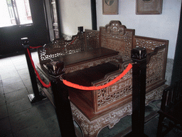 Wooden bench in a house at the Zhouzhuang Water Town