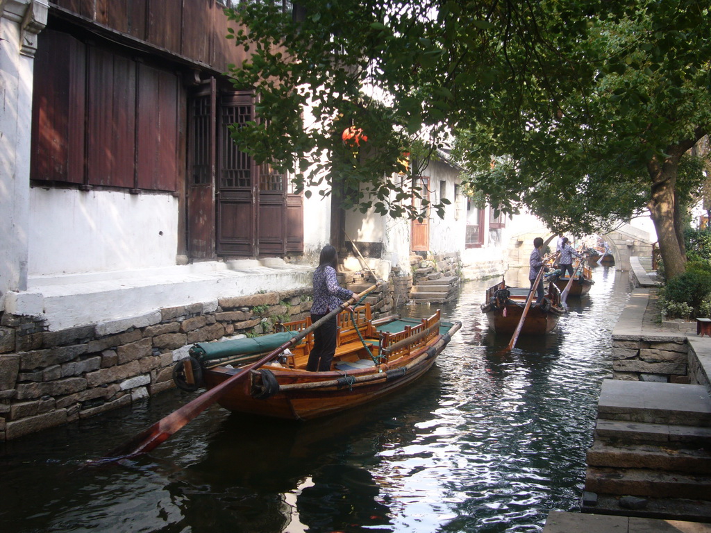 Canal with boats at the Zhouzhuang Water Town