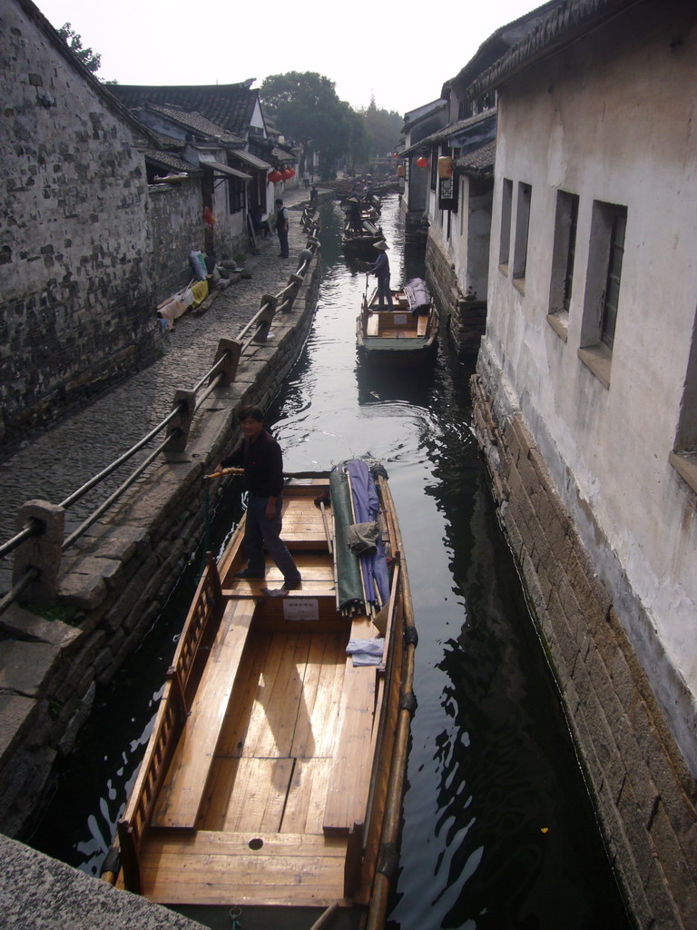 Canal with boats at the Zhouzhuang Water Town