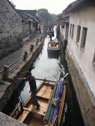 Canal with boats at the Zhouzhuang Water Town