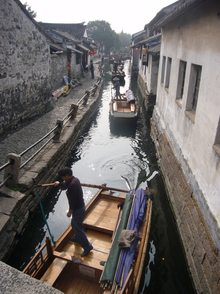 Canal with boats at the Zhouzhuang Water Town