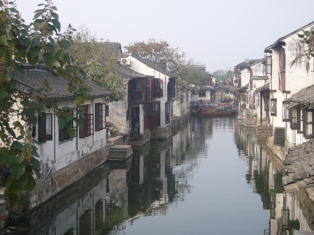 Canal with boats at the Zhouzhuang Water Town