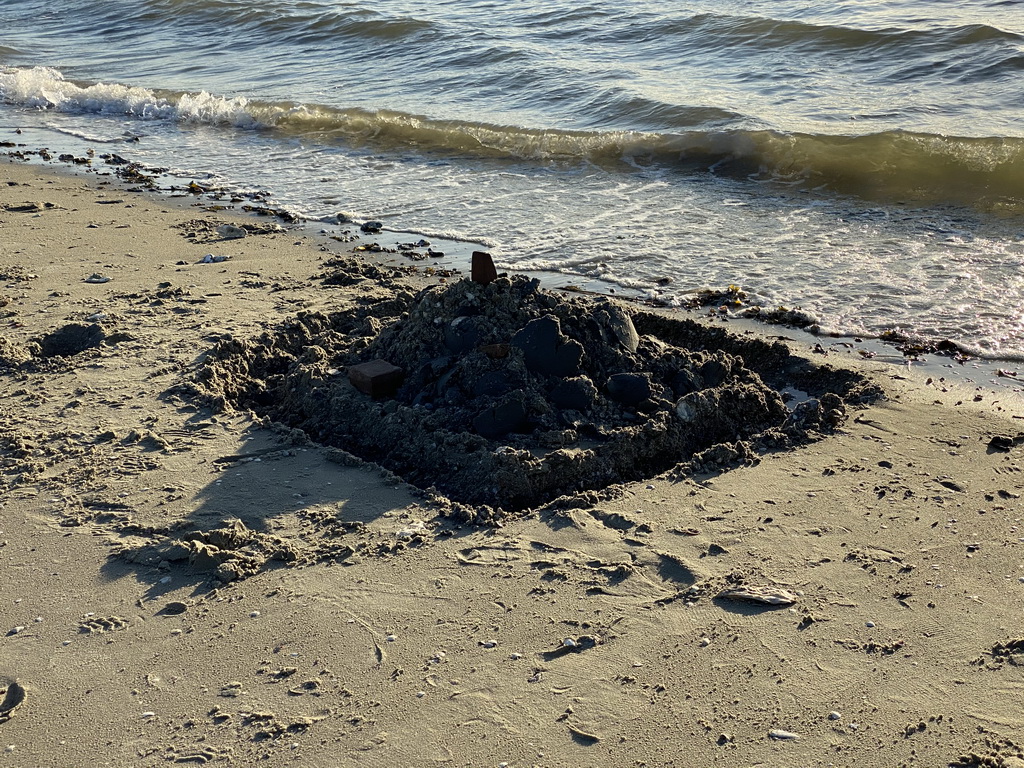 Max`s sandcastle at the beach at the Duikplaats Zuidbout