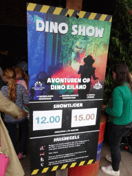 Information on the show `Adventures on Dino Island` at the Theatre at Dinoland Zwolle